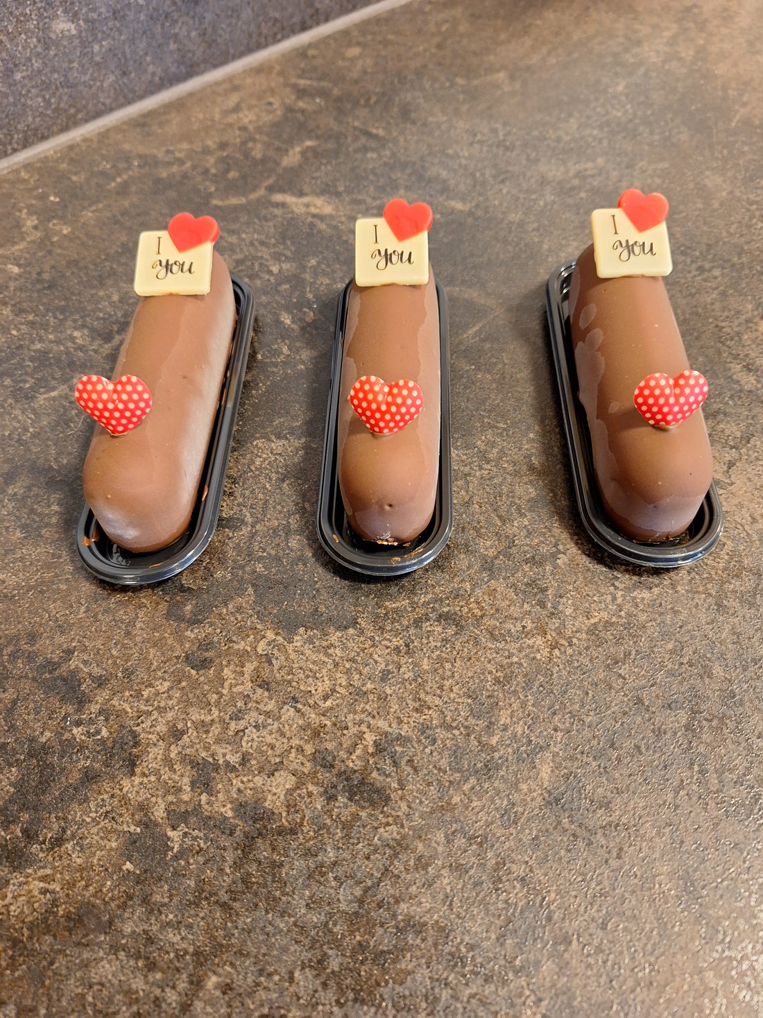 Eclair vanille ijs met nutella saus