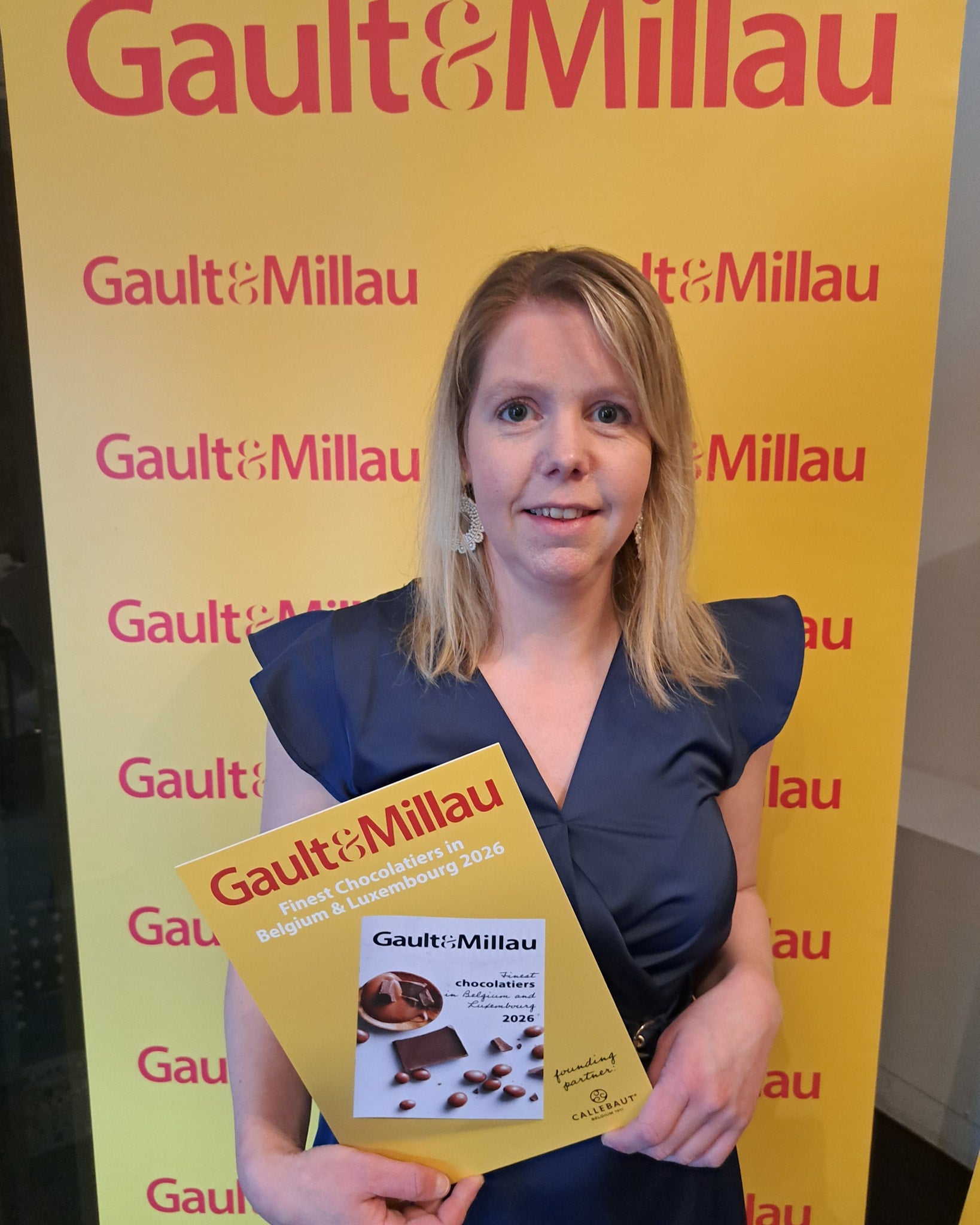Vrouwelijke chocolatier en onderneemster Kimberley Lambrighs van Chocoberley tijdens de Gault&Millau uitreiking voor beste chocolatiers