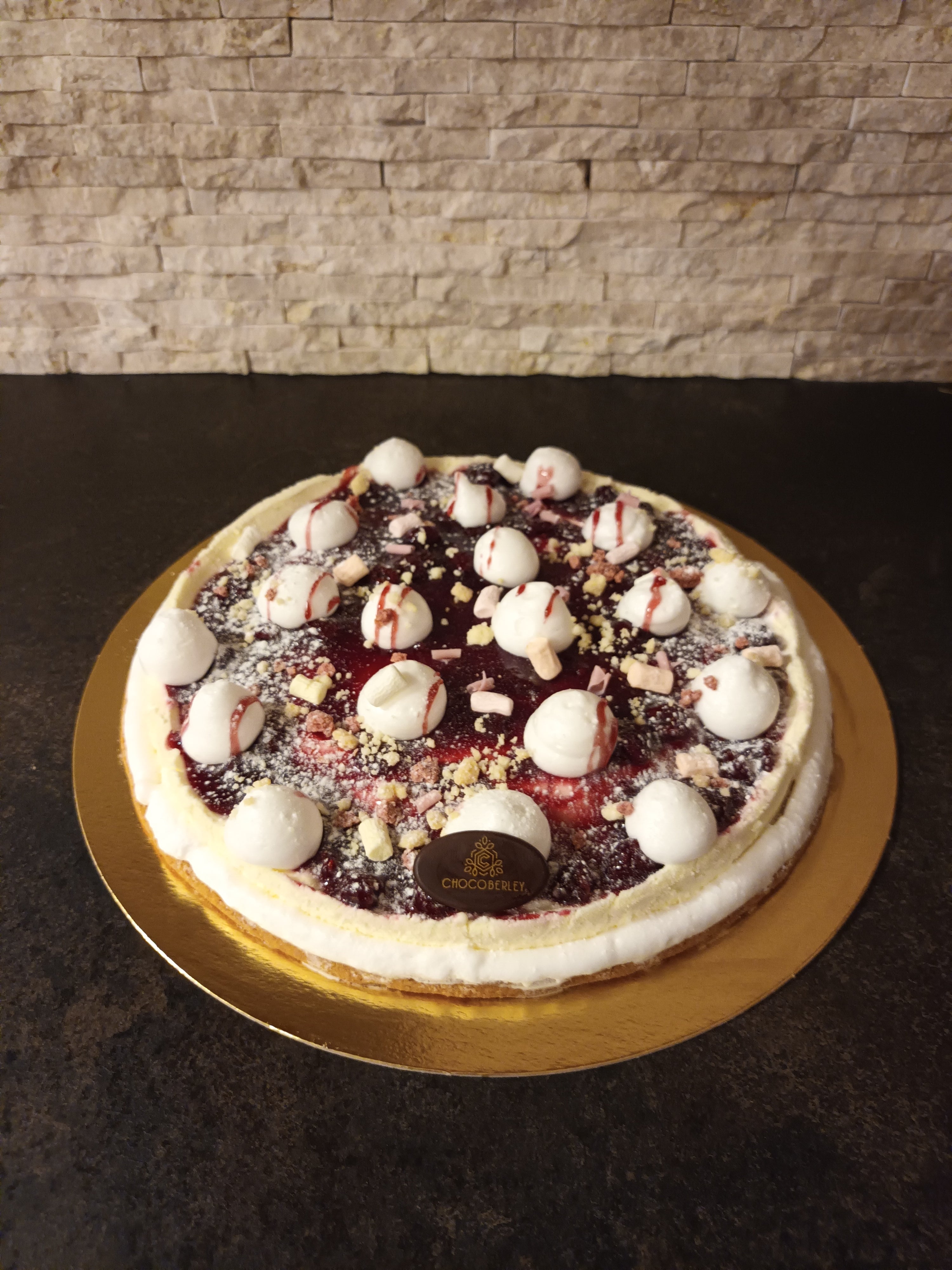 Ijspizza mascarpone framboos